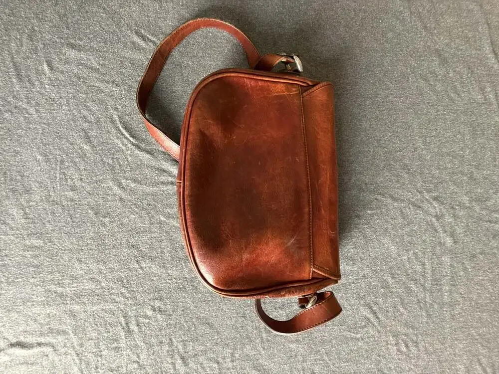 Oroton Australia Genuine Cowhide Brown Leather Crossbody Shoulder Bag